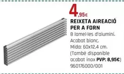 Oferta de Reixeta Aireació Per A Forn por 4,95€ en Fes Més