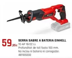 Oferta de Einhell - Serra Sabre A Bateria por 59,95€ en Fes Més