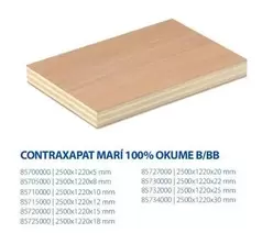 Oferta de Contraxapat Mari 100% Okume B/bb en Fes Més