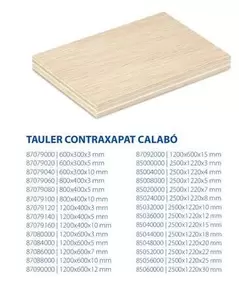 Oferta de Tauler Contraxapat Calabo en Fes Més