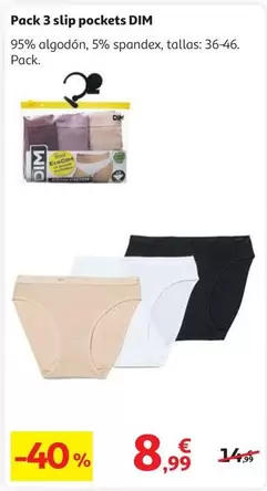 Oferta de DIM - Pack 3 Slip Pockets por 8,99€ en Alcampo