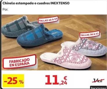 Oferta de Inextenso - Chinela Estampada O Cuadros por 11,24€ en Alcampo