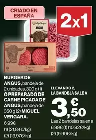 Oferta de Miguel Vergara - Burger De Angus, O Preparado De Carne Picada De Angus por 6,99€ en Hipercor