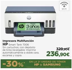 Oferta de HP - Impresora Multifunción por 236,9€ en El Corte Inglés