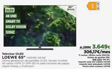 Oferta de Loewe - Televisor Oled por 3649€ en El Corte Inglés