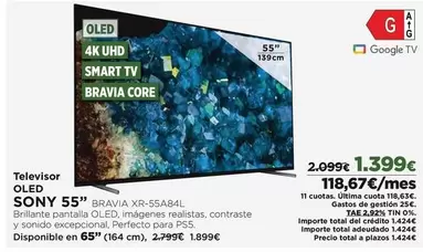 Oferta de Google - Televisor Oled por 1399€ en El Corte Inglés