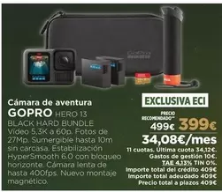 Oferta de GoPro - Cámara De Aventura por 399€ en El Corte Inglés