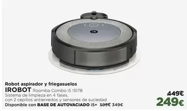 Oferta de Irobot - Robot Aspirador Y Friegasuelos por 249€ en El Corte Inglés