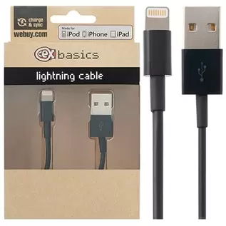 Oferta de CeX basics - Cable Lightning - USB Certificado Negro 1m por 10€ en CeX