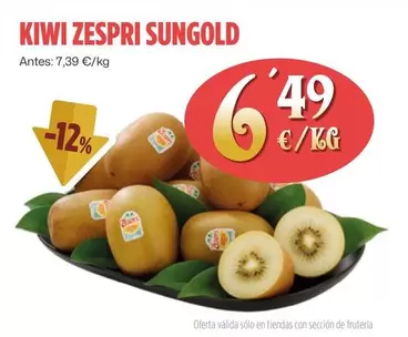 Oferta de Kiwi Zespri Sungold por 6,49€ en Ahorramas