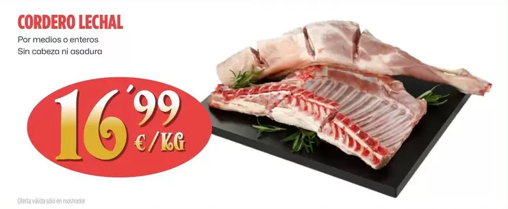 Oferta de Cordero Lechal por 16,99€ en Ahorramas