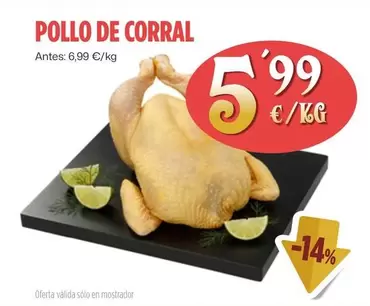 Oferta de Pollo De Corral por 5,99€ en Ahorramas