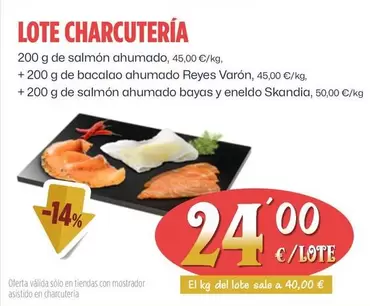 Oferta de Lote Charcuteria por 24€ en Ahorramas