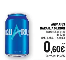 Oferta de Aquarius -  Naranja O Limon por 0,6€ en Makro