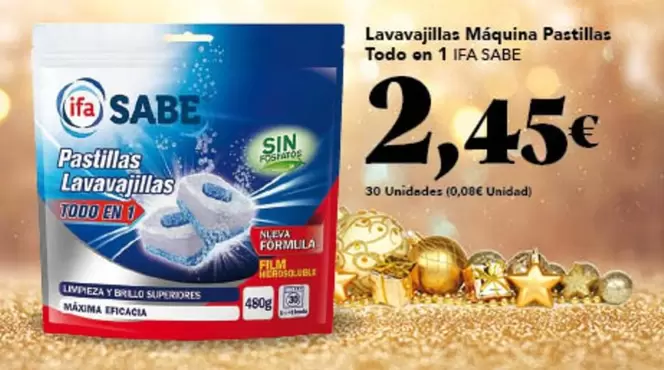 Oferta de Ifa sabe - Lavavajillas Máquina Pastillas Todo On 1 por 2,45€ en Gadis