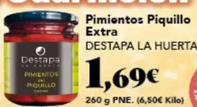 Oferta de Destapa La Huerta - Pimientos Piquillo Extra por 1,69€ en Gadis