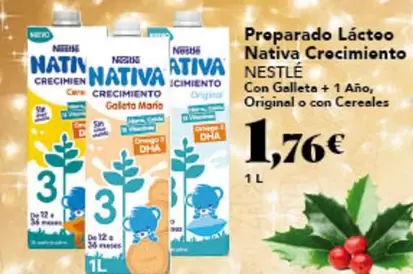 Oferta de Nestlé - Preparado Lácteo Nativa Crecimiento por 1,76€ en Gadis