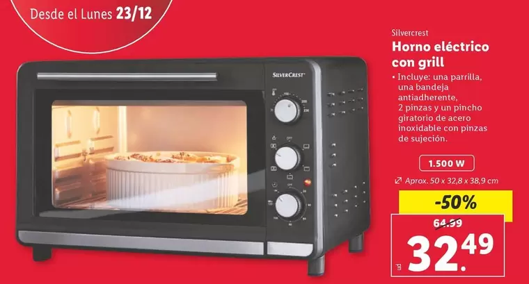 Oferta de SilverCrest - Horno Electrico Con Grill por 32,49€ en Lidl