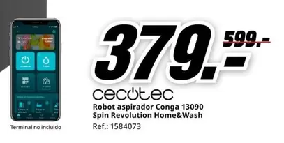 Oferta de Cecotec - Robot Aspirador Conga 13090 por 379€ en MediaMarkt