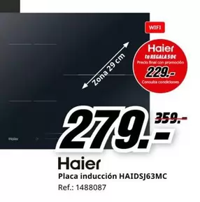 Oferta de Haier - Placa Inducción Haidsj63mc por 279€ en MediaMarkt