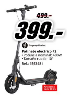 Oferta de Rueda - Patinete Eléctrico F2 por 399€ en MediaMarkt