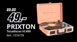 Oferta de Prixton - Tocadiscos Vc400 por 49€ en MediaMarkt