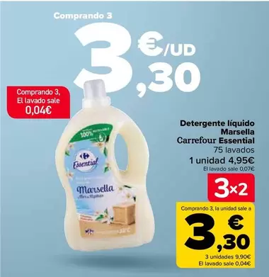 Oferta de Carrefour - Detergente Líquido Marsella Essential en Carrefour