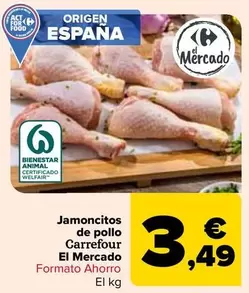 Oferta de Carrefour  - Jamoncitos  De Pollo  El Mercado por 3,49€ en Carrefour