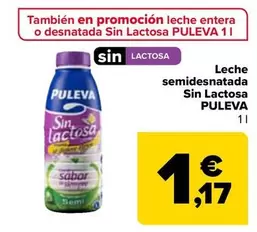 Oferta de Puleva - Leche Semidesnatada Sin Lactosa por 1,17€ en Carrefour