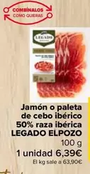 Oferta de Legado ElPozo - Jamón O Paleta De Cebo Ibérico 50% Raza Ibérica en Carrefour