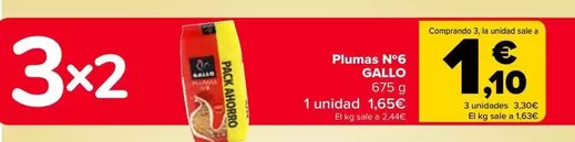 Oferta de Gallo - Plumas N'6 en Carrefour