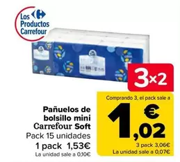 Oferta de Carrefour - Pañuelos  De Bolsillo Mini Soft en Carrefour