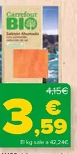 Oferta de Carrefour Bio - Salmon Ahumado  O Ahumado Reducido En Sal   por 3,59€ en Carrefour