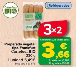 Oferta de Carrefour Bio - Preparado Vegetal Tipo Frankfurt en Carrefour