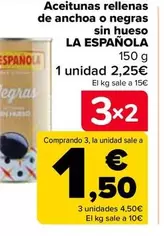 Oferta de La Española - Aceitunas Rellenas De Anchoa O Negras Sin Hueso en Carrefour