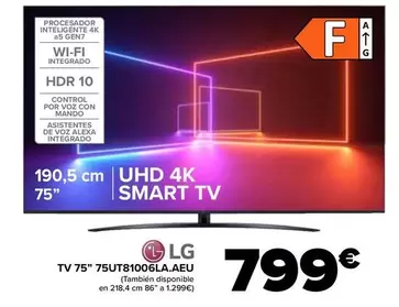 Oferta de LG - Tv 75" 75UT81006LA.AEU por 799€ en Carrefour