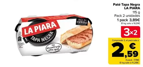 Oferta de La Piara - Pate Tapa Negra   en Carrefour