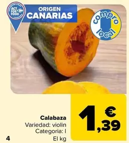 Oferta de Calabaza por 1,39€ en Carrefour