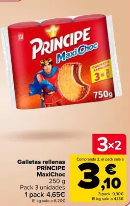 Oferta de Príncipe - Galletas Rellenas Maxichoc en Carrefour