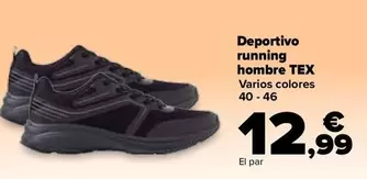 Oferta de TEX - Deportivo Running Hombre por 12,99€ en Carrefour