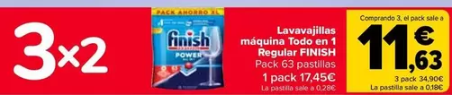 Oferta de Finish - Lavavajillas Maquina Todo En 1 Regular  por 11,63€ en Carrefour