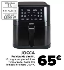 Oferta de Jocca - Freidora De Aire 8 L por 65€ en Carrefour