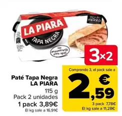 Oferta de La Piara - Pate Tapa Negra   en Carrefour