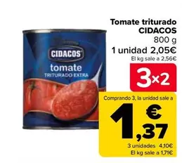 Oferta de Cidacos - Tomate Triturado  en Carrefour