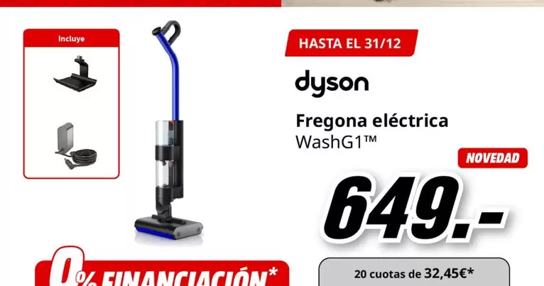 Oferta de Dyson - Fregona Electrica por 649€ en MediaMarkt