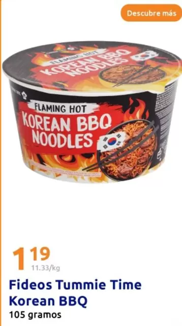 Oferta de Fideos Tummie Time Korean Bbq por 1,19€ en Action