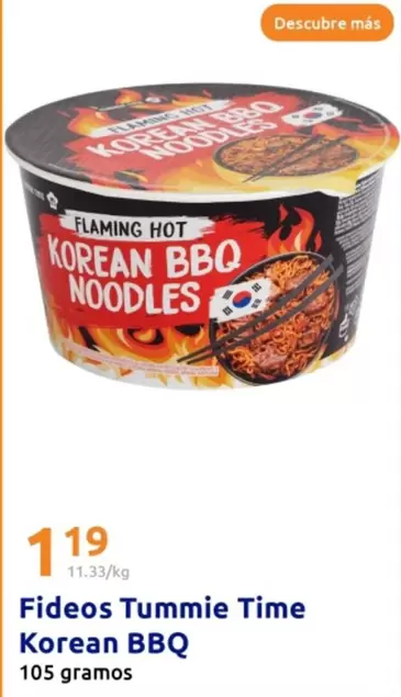 Oferta de Fideos Tummie Time Korean BBQ por 1,19€ en Action