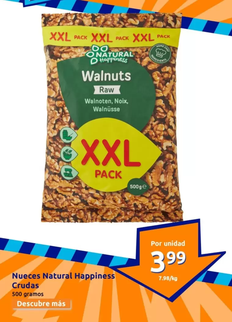 Oferta de Natural Happiness - Nueces Crudas por 3,99€ en Action