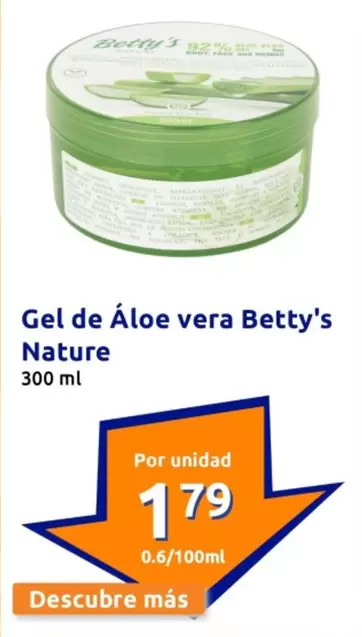 Oferta de Betty's Nature - Gel De Aloe Vera por 1,79€ en Action