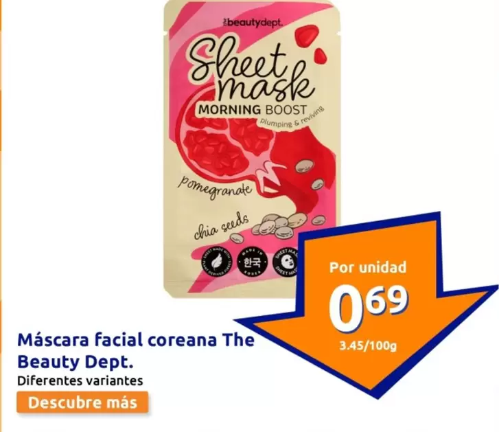 Oferta de The Beauty Dept. - Máscara Facial Coreana  por 0,69€ en Action